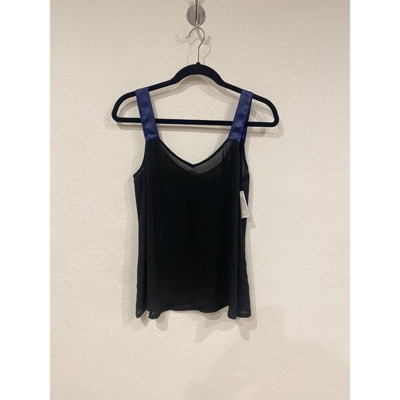 Symphony + Note Tank Top Womens Medium Black Coleman Collection Blue Strap NWT - Picture 1 of 4
